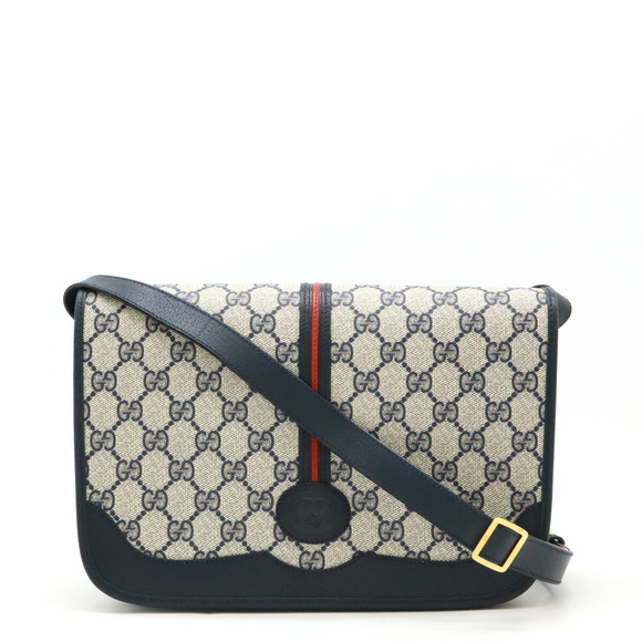 Gucci Crossbody Beige Red Blue Leather Navy GG Sherry - Picture 1 of 8